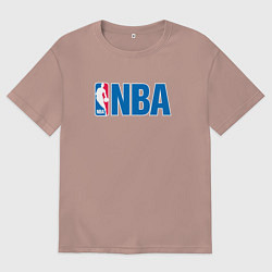 Футболка оверсайз мужская NBA, цвет: пыльно-розовый