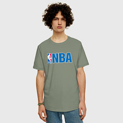 Футболка оверсайз мужская NBA, цвет: авокадо — фото 2