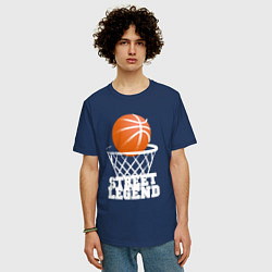 Футболка оверсайз мужская Баскетбол, цвет: тёмно-синий — фото 2