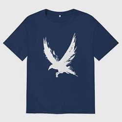 Футболка оверсайз мужская Белый ворон, цвет: тёмно-синий