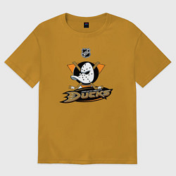 Футболка оверсайз мужская NHL: Anaheim Ducks, цвет: горчичный