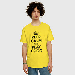 Футболка оверсайз мужская Keep Calm & Play CS:GO, цвет: желтый — фото 2