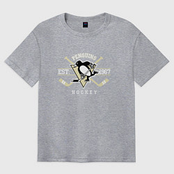 Футболка оверсайз мужская Pittsburgh Penguins: Est.1967, цвет: меланж
