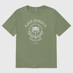 Футболка оверсайз мужская KAER MORHEN WOLF SCHOOL, цвет: авокадо