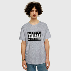 Футболка оверсайз мужская Parental Advisory, цвет: меланж — фото 2