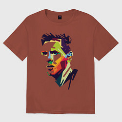 Футболка оверсайз мужская Lionel Messi: fun-art, цвет: кирпичный