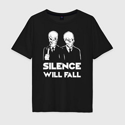 Футболка оверсайз мужская The Silence will fall, цвет: черный