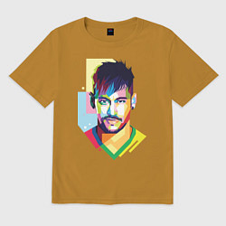 Футболка оверсайз мужская Neymar: fun-art, цвет: горчичный