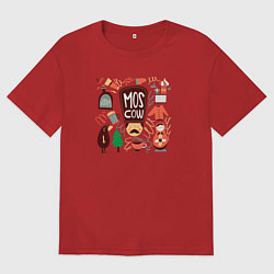 Футболка оверсайз мужская Moscow Pack, цвет: красный
