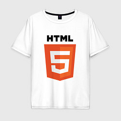 Футболка оверсайз мужская HTML5, цвет: белый