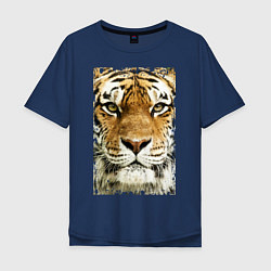 Мужская футболка оверсайз Tiger Face: retro style