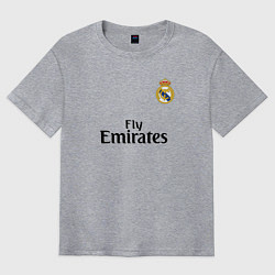Футболка оверсайз мужская Real Madrid: Fly Emirates, цвет: меланж
