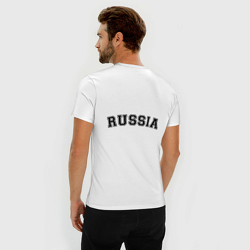 Мужская slim-футболка Russia Boxing Team / Белый – фото 4
