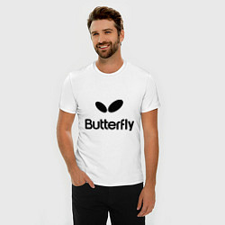 Футболка slim-fit Butterfly Logo, цвет: белый — фото 2