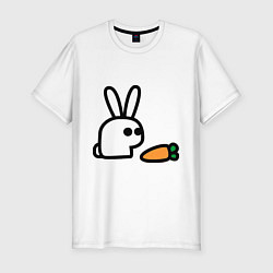 Футболка slim-fit Заяц и морковка, цвет: белый