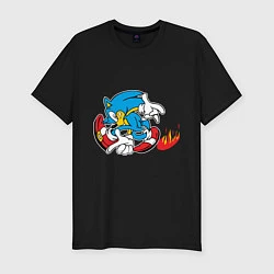 Мужская slim-футболка Sonic
