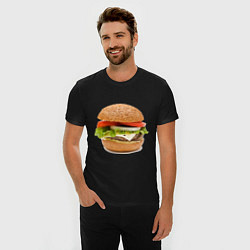 Футболка slim-fit Гамбургер, цвет: черный — фото 2