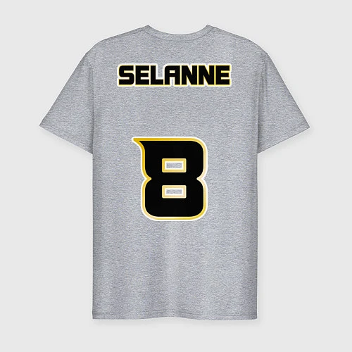 Мужская slim-футболка Anaheim Ducks: Selanne / Меланж – фото 2