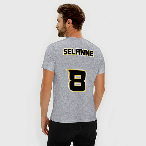 Мужская slim-футболка Anaheim Ducks: Selanne / Меланж – фото 4