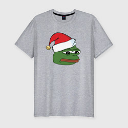 Мужская slim-футболка New year sad frog