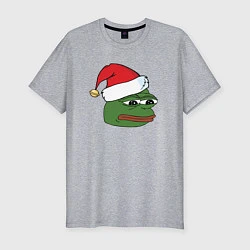 Футболка slim-fit New year sad frog, цвет: меланж