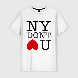 Футболка slim-fit NY don't love you, цвет: белый