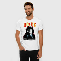 Футболка slim-fit AC/DC: Lock up your daughters, цвет: белый — фото 2