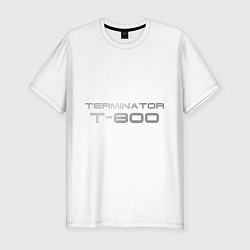 Футболка slim-fit Терминатор Т-800, цвет: белый