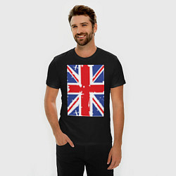 Футболка slim-fit Британский флаг, цвет: черный — фото 2
