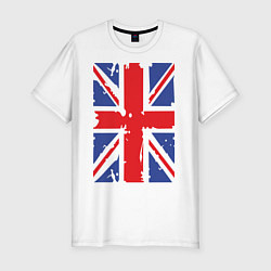 Футболка slim-fit Британский флаг, цвет: белый