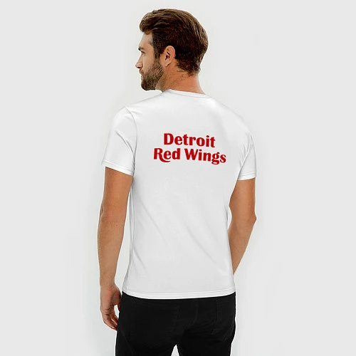 Мужская slim-футболка Detroit Red Wings / Белый – фото 4