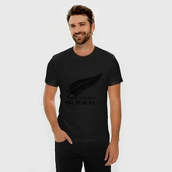 Футболка slim-fit New Zeland: All blacks, цвет: черный — фото 2