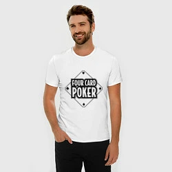 Футболка slim-fit Four card poker, цвет: белый — фото 2