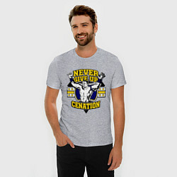 Футболка slim-fit Never Give Up: Cenation, цвет: меланж — фото 2