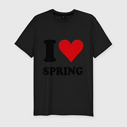 Футболка slim-fit I love spring - Я люблю весну, цвет: черный