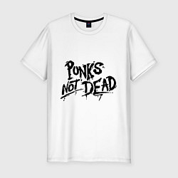 Футболка slim-fit Punks not dead, цвет: белый