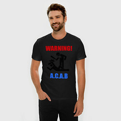 Футболка slim-fit Warning A.C.A.B, цвет: черный — фото 2