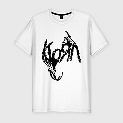 Футболка slim-fit Korn bones, цвет: белый