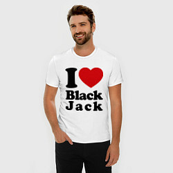 Футболка slim-fit I love black jack, цвет: белый — фото 2