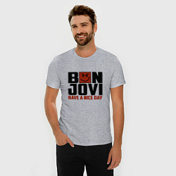 Футболка slim-fit Bon Jovi: Nice day, цвет: меланж — фото 2