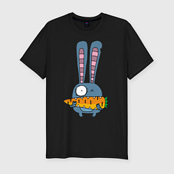 Футболка slim-fit Заяц с морковкой, цвет: черный