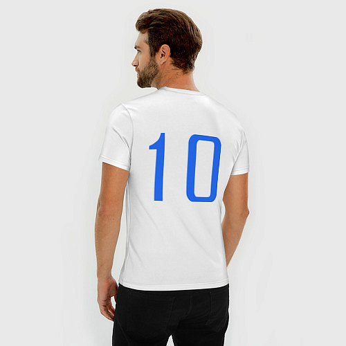 Мужская slim-футболка Сборная Швеции: 10 номер / Белый – фото 4
