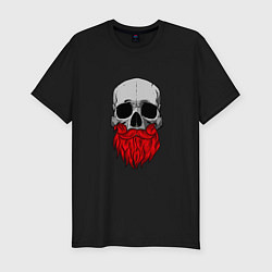 Мужская slim-футболка Череп с красной бородой