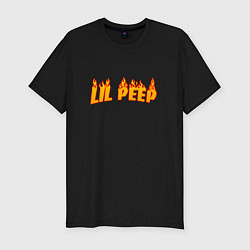 Мужская slim-футболка Lil Peep: Hell Flame