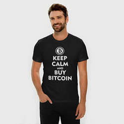 Футболка slim-fit Keep Calm & Buy Bitcoin, цвет: черный — фото 2