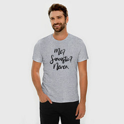 Футболка slim-fit My Sarcastic Never, цвет: меланж — фото 2