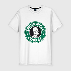 Футболка slim-fit Springfield Coffee, цвет: белый