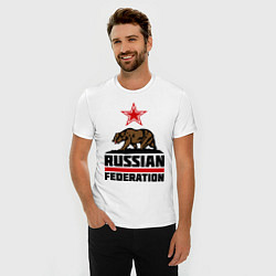 Футболка slim-fit Russian Federation, цвет: белый — фото 2