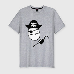 Мужская slim-футболка Покер фейс пират