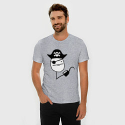 Футболка slim-fit Покер фейс пират, цвет: меланж — фото 2